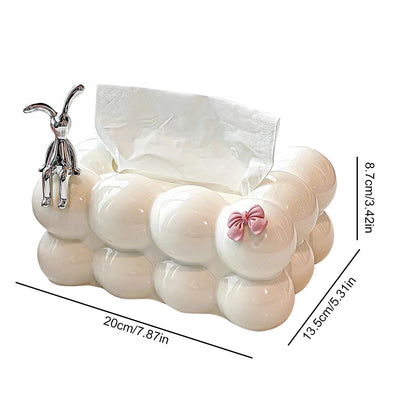 INS Style Cotton Candy Removable Tissue Box Korean Style Cute Tissue Box Desktop Decorative Supplies for Home Napkin Holder.