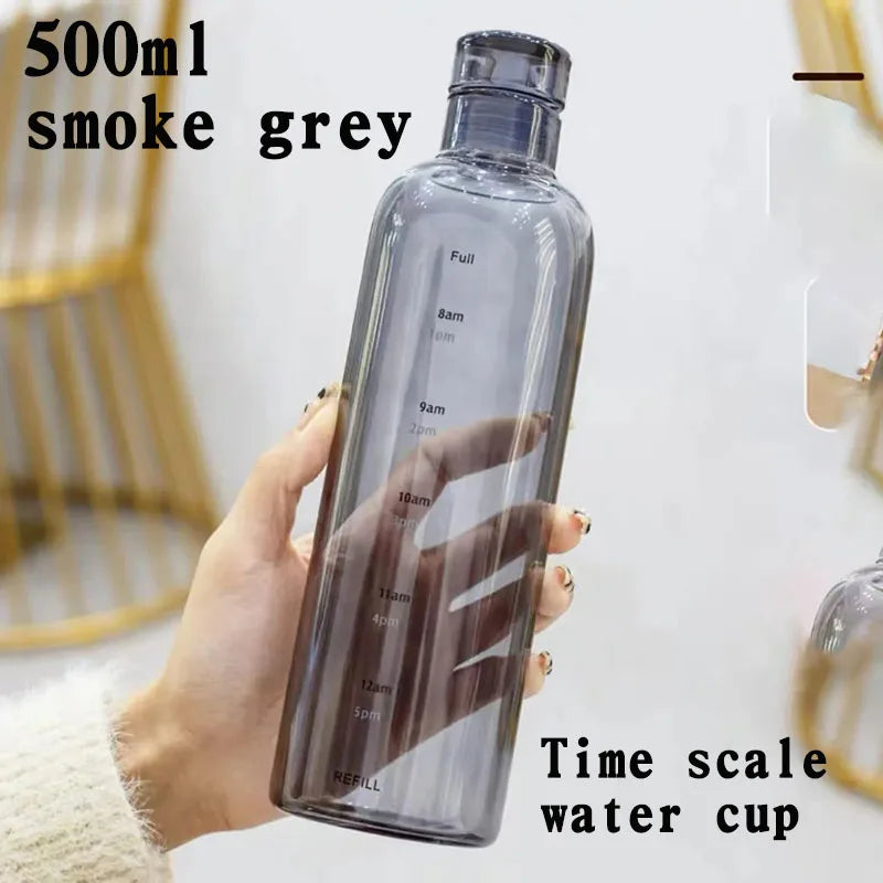 water bottle High-value colorful time scale cup red cute drinking water target bottle ins simple water cup my gourd man bottles.