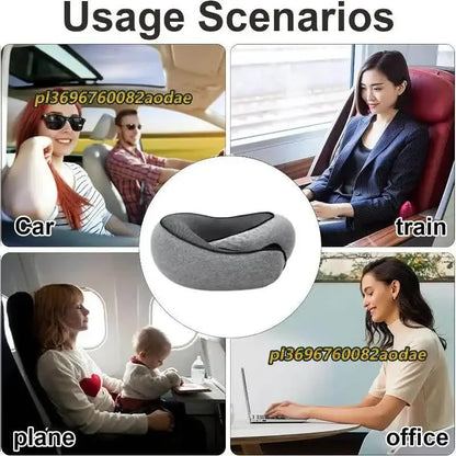 Travel Neck Pillow Memory Foam U-shaped Pillow Snail Style Travel Neck Support Portable Adjustable Soft Noon Break Sleep Pillows.