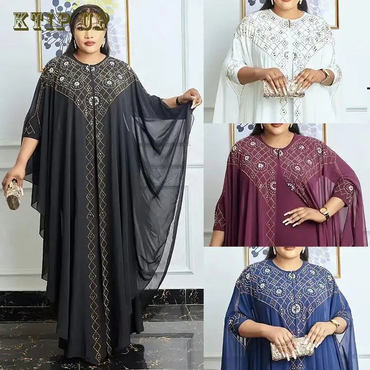 Abaya Marokkanisches Dubai-Kaftan-langes Kleid für muslimische Frauen, Ramadan, Arabisch, Luxus-Stickerei-Spitze, Hochzeitskleid, islamisches Ne.