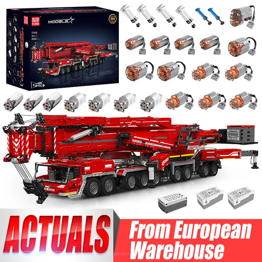 Mould King 17007 17008 Technical Truck Building Block Remote Control Liebherred LTM 11200 Crane Model Kids Christmas Car Toys.