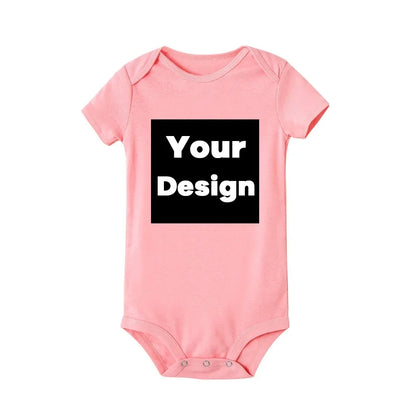 DIY IHR DRUCK ODER LOGO Neugeborenen-Anpassungs-Body, Langarm- und Kurzarm-Overall, einfacher, maßgeschneiderter TEXT-Babyspielanzug.
