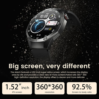2025New For Android and ios Smart Watch Men AMOLED Screen GPS Motion trajectory Heart Rate Bluetooth Calls SmartWatch Waterproof.