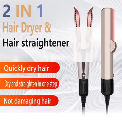 2 IN 1 Professional Hair Straightener & Hair Dryer Styling Tool Heat-Up Hair Flat Iron Negative Ion Iron Long-Lasting airstrait.