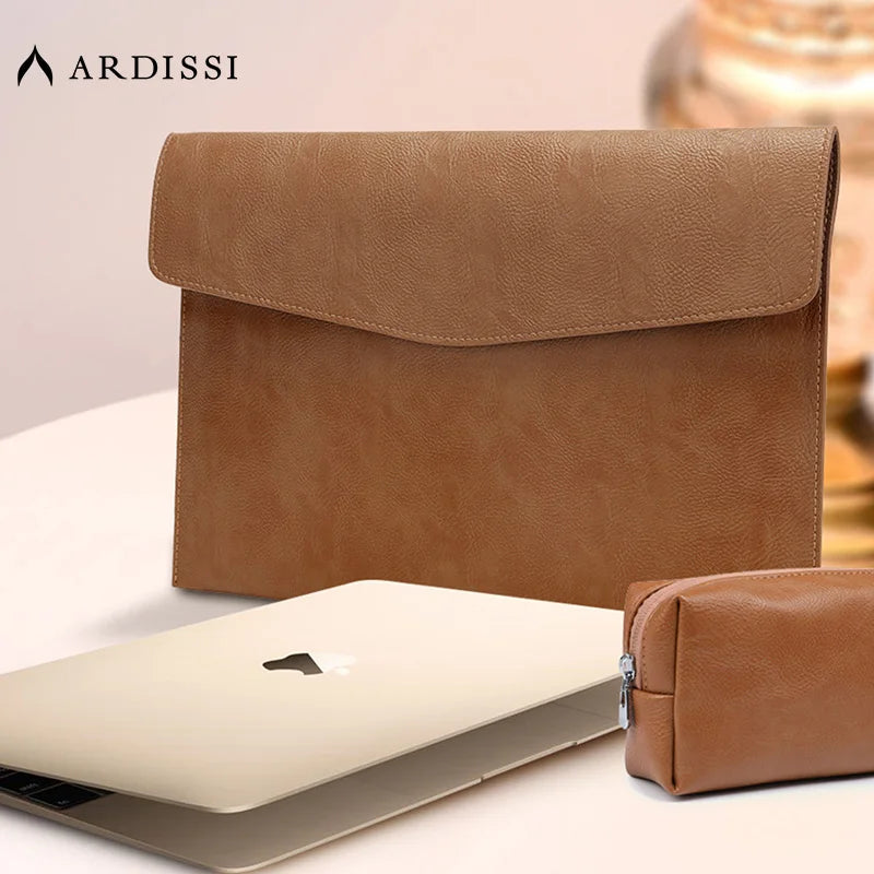 Sleeve Case for ( MacBook Mac Book iPad ) Air M1 M2 Pro 13 3 13.6 14 2 12 9 Inch Cover Bag Leather Men's Folder 2022 2021 2020.