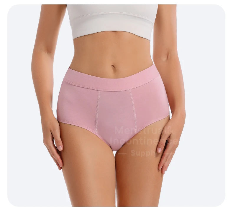 High Waist Menstrual Panties for Women 4-Layer Leakproof Protection Fast Absorbent Period Panties Heavy Flow Briefs.