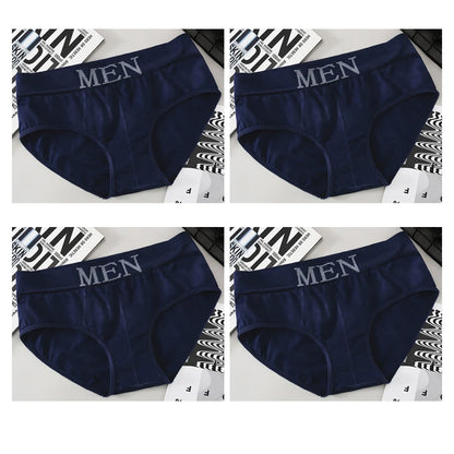 4pcs Mens Sexy Briefs Teenager Sport Underwears Plus Size Fat Men's Underpant Panties Students Breathable Fashion Casual Panties