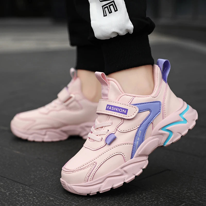 Girl's Fashion Sneakers Lovely Girls Sneaker Outdoor Breathable Mesh Flat Sport Shoes Kids Casual School Walking Shoe Antislip.