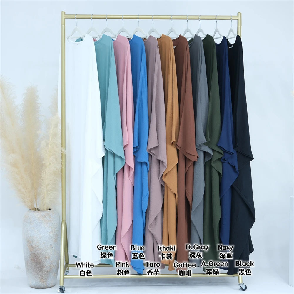 Ramadan Eid Cotton Linen Abaya Turkey Islam Muslim Maxi Dress Prayer Clothes Women Kaftan Kebaya Caftan Robe Femme Musulmane