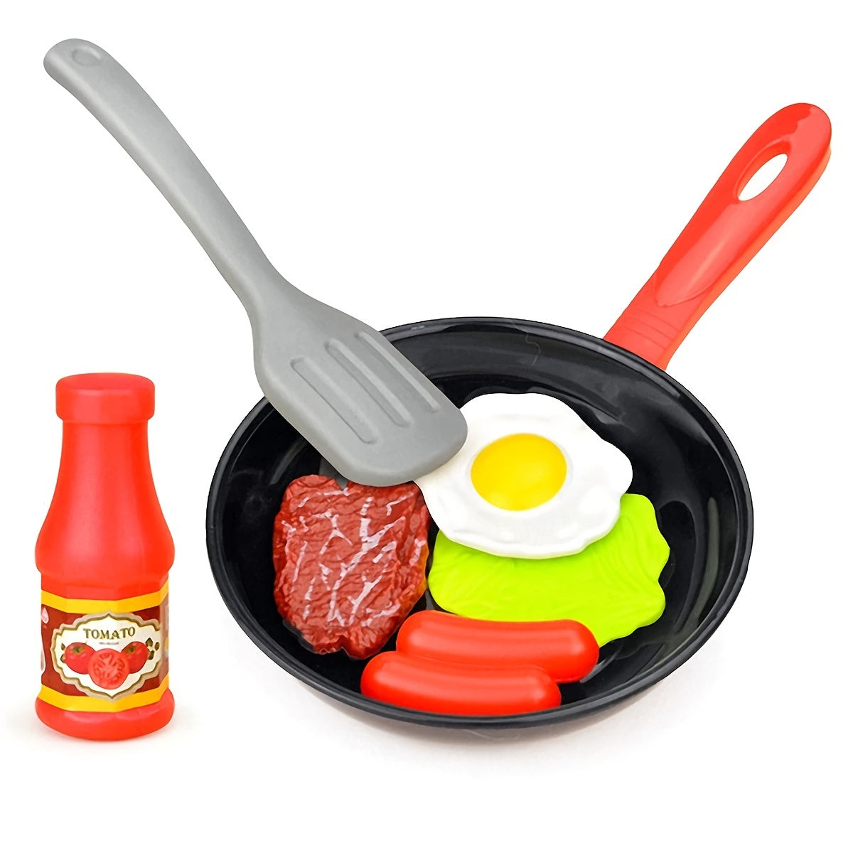 8PCS Children Kitchen Food Toys Simulation Cookware Game Set Pretend Play Pot Steak Vegetable Bread Hot Dog Omelette Kids Gift.