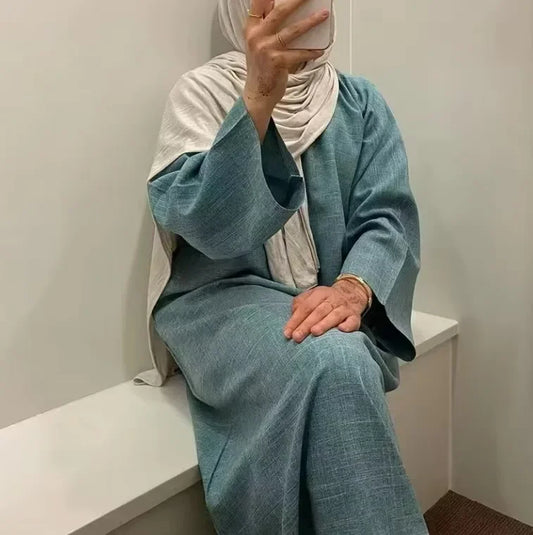 Lockeres, elegantes, reines, langes Kleid im Nahen Osten-Stil für Damen in Übergröße, schlanker Midirock, lässiges, bequemes Maxikleid