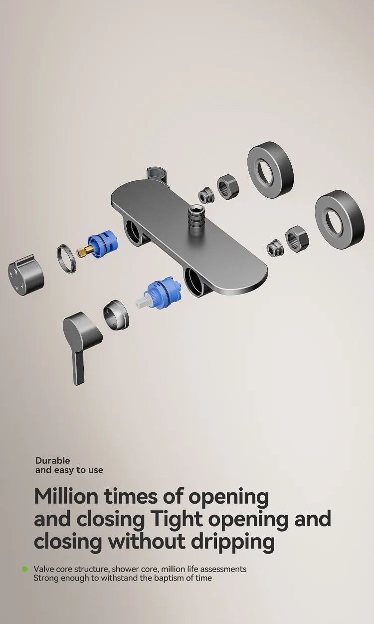 Four Ways Water Outlet Shower System Rainlfall Pressurized Sunflower Shower Set Wall Mounted Hot Cold Bathroom Shower Faucet Set