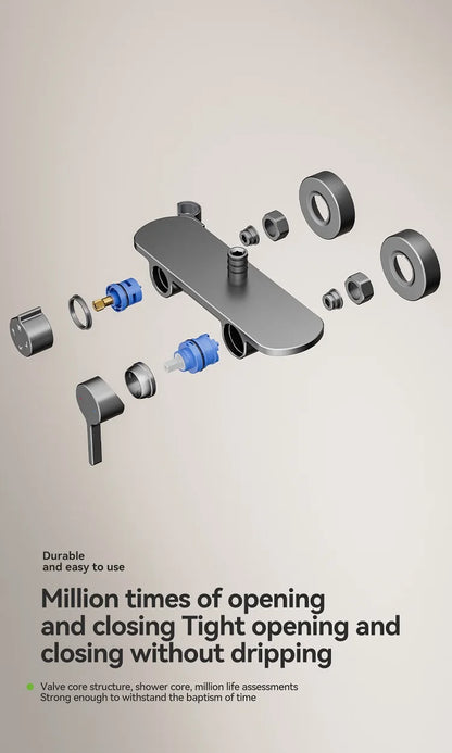 Four Ways Water Outlet Shower System Rainlfall Pressurized Sunflower Shower Set Wall Mounted Hot Cold Bathroom Shower Faucet Set