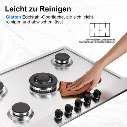 Topstrong 5 Burner Stainless Built-in Natural Gas Propane NG/LPG Gas Hob YYEUGCT-S05.