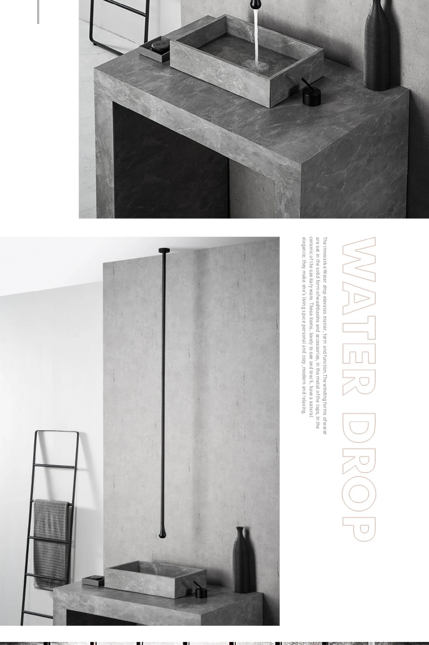 Luxuriöser Badezimmer-Wasserhahn aus gebürstetem Goldmessing im Deckendesign mit doppelter Steuerung von Hot & Cold-Waschtischarmaturen. Einfacher und anpassbarer Wasserhahn