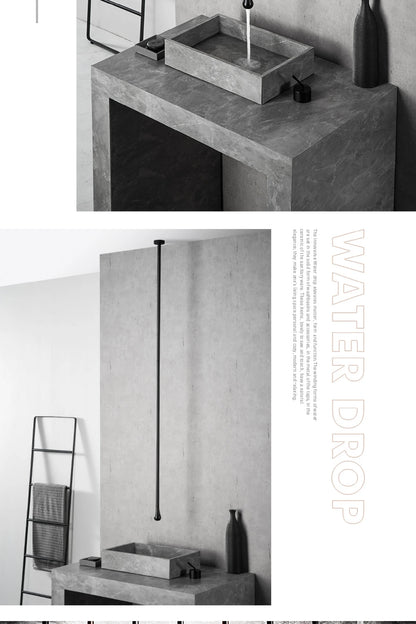 Luxuriöser Badezimmer-Wasserhahn aus gebürstetem Goldmessing im Deckendesign mit doppelter Steuerung von Hot & Cold-Waschtischarmaturen. Einfacher und anpassbarer Wasserhahn