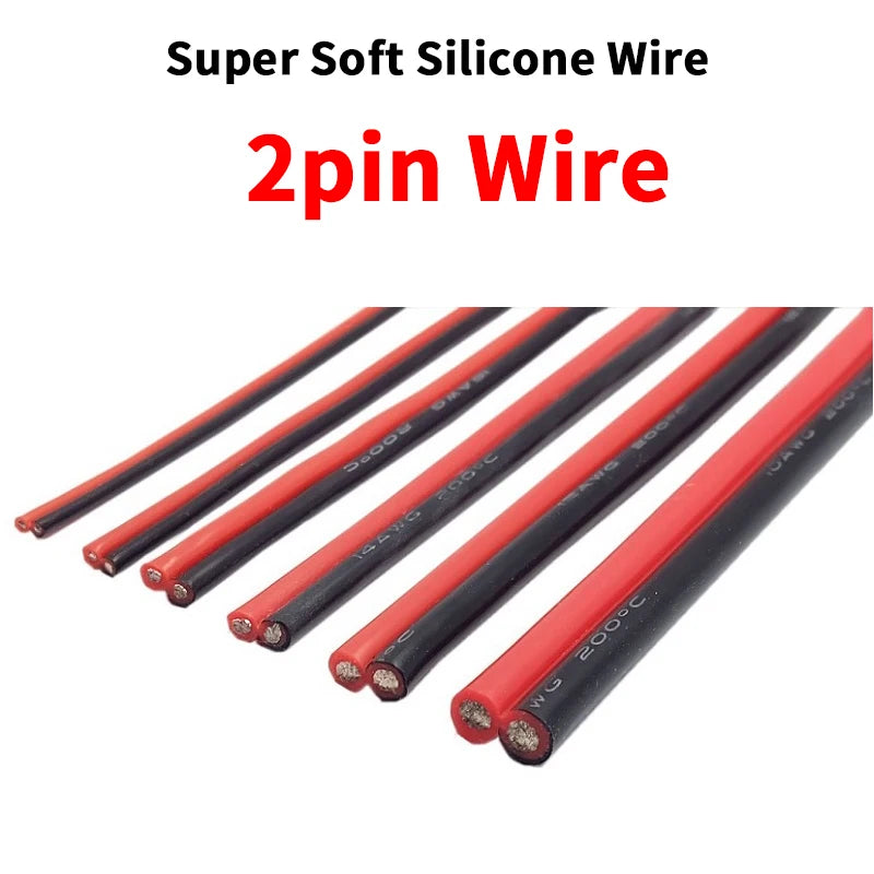 Soft Silicone Cable Auto Car Battery Automotive Wiring 30 28 26 22 20 18 16 14 12 8AWG Heat-resistant Electrical Wire Red Black.
