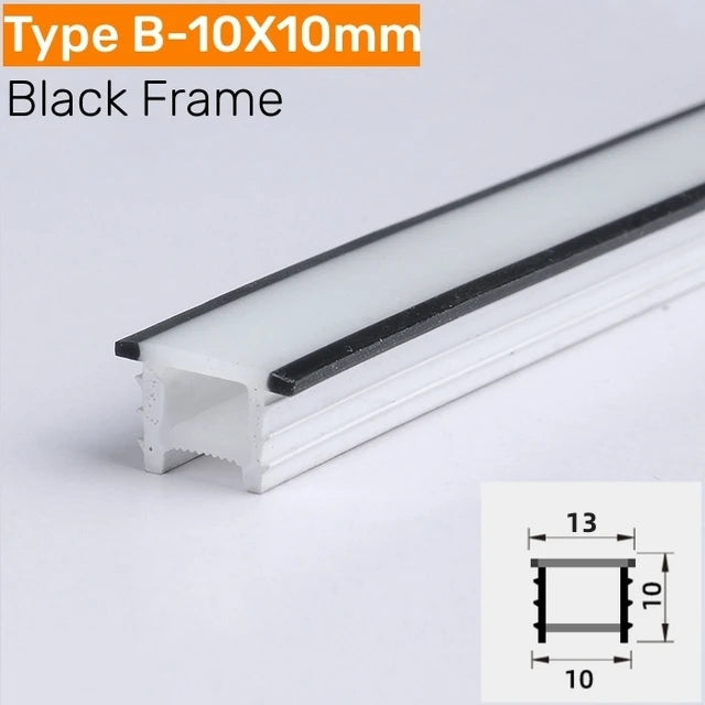 Recessed Black Silicone Tube LED Neon Light Flexible Rope Channel Diffuser WS2811 WS2812B Outdoor Waterproof Ribbon Strip Lights