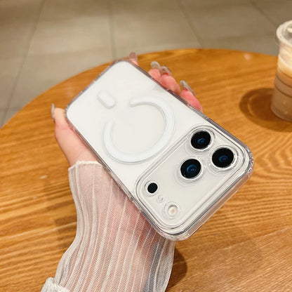 Ultra thin 17 Pro Max Magnetic Case Transparent Magsafe Case For iPhone 17 Air 16 15 14 13 11 12 Pro Max Camera Protect Cover.