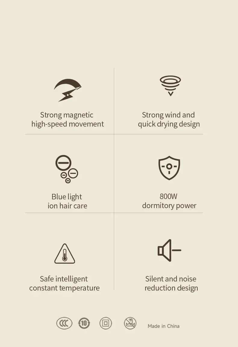 F41 Hair Dryer High-Speed Electric Turbine Airflow Low Noise Constant Temperature And Quick Drying Suitable For Home Salons