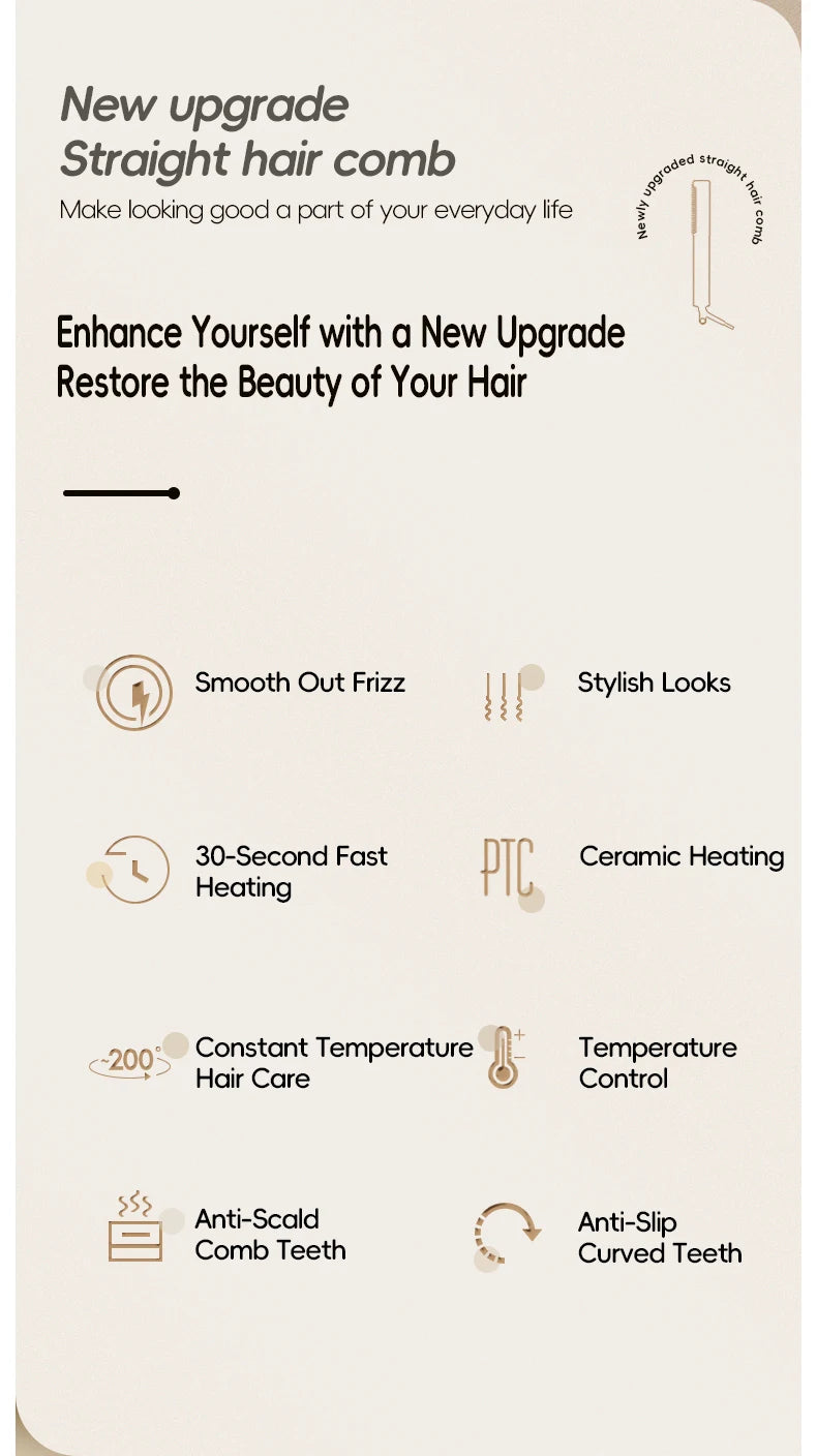 Electric Curling Stick Women's Chicken Rolls Water Ripple Lazy Straight Hair Comb Fan Small Splint Straight Curling Dual-use.