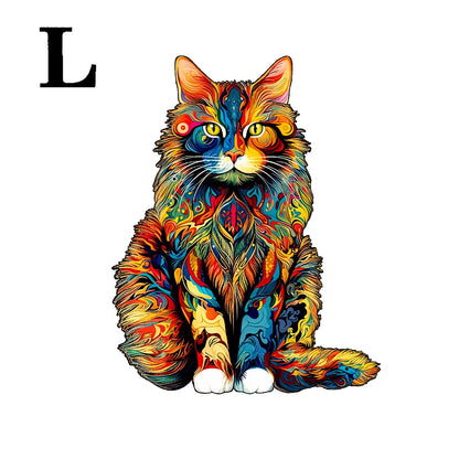 unique Cat Pattern Wooden Puzzle,Irregular Animal Shapes,  Leisure toys, The Gift for Halloween, Christmas, Birthday..