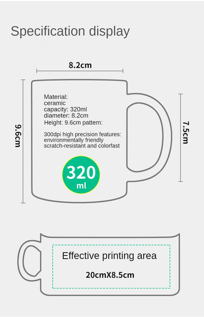 Me Ceramic Coffee Mug with Funny Cat Design & "People Who Don't Like Cats" Quote - Microwave Safe, Hand Wash Only, Insulated Reu.