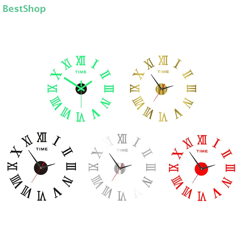 3D Leuchtende Wanduhr Rahmenlose Acryl DIY Digitale Uhr Wand Aufkleber Stumm Uhr Für Wohnzimmer Schlafzimmer Büro Wand Dekor
