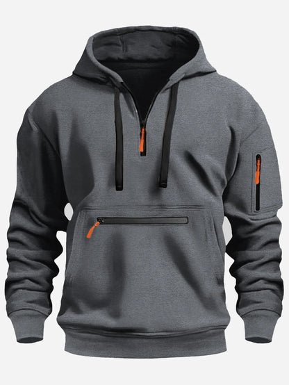 Mens Streetwear Military Sweatshirt Fleece Winter Zipper Pullover Fashion Men's Solid Color Loose Lamb Thick Jacket Men Clothing.