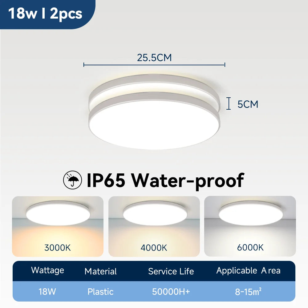 Wasserdichte Badezimmer Lampe Decke Led-deckenleuchten 18W 30W 40W Runde Led-deckenleuchte Für Küche Wohnzimmer wc Zimmer 220V