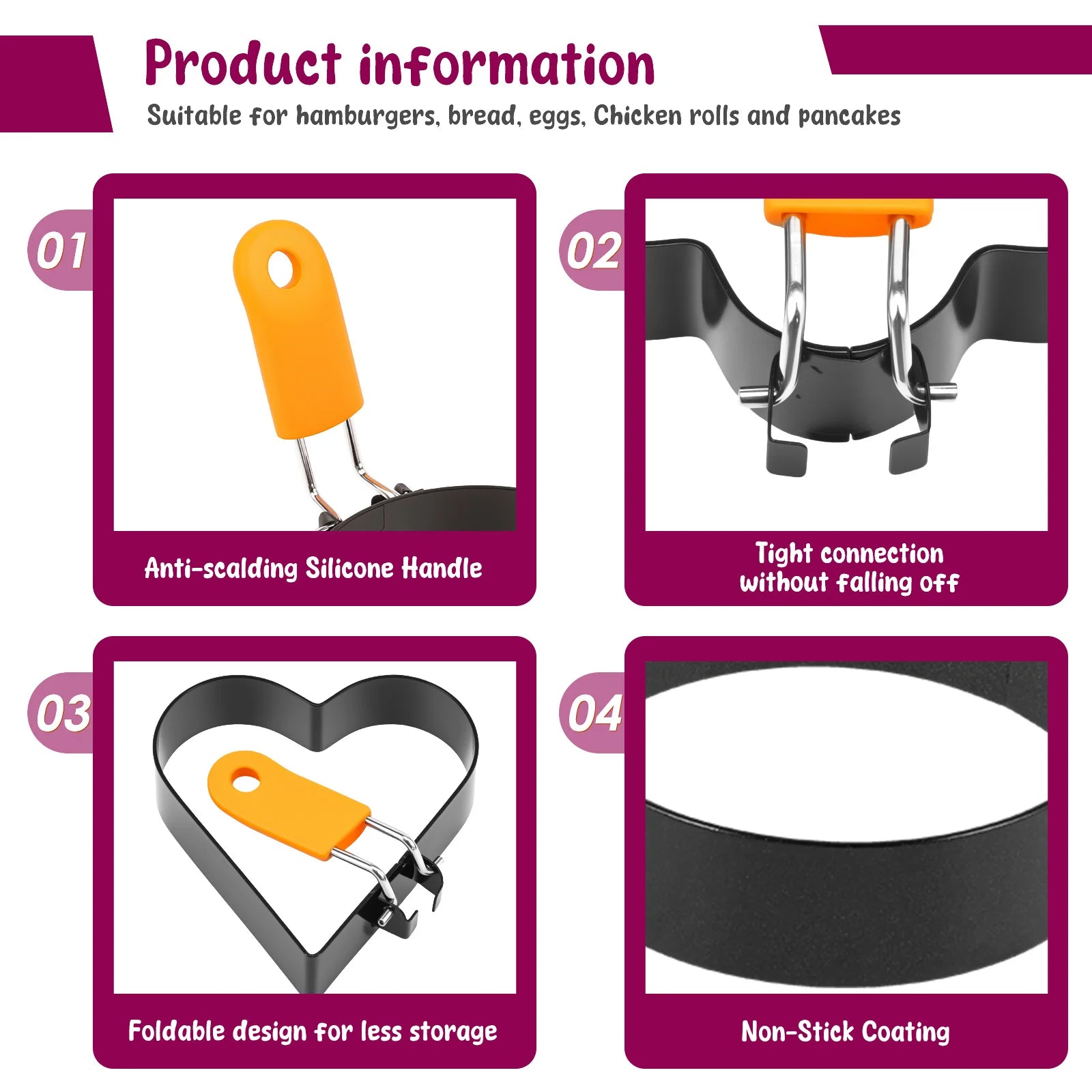 Handheld Batter Dispenser with Fried Egg Mold Set Pancake Cupcake Batter Dispenser Muffin Waffles Pastry Paste Distribution Tool.
