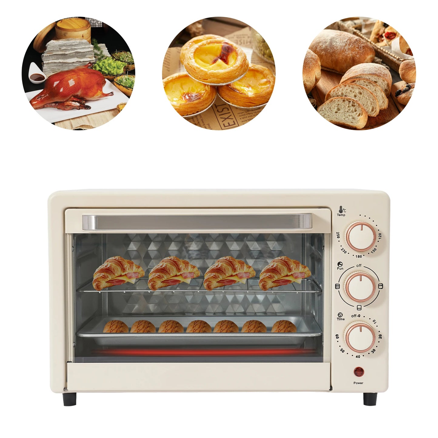 Electric Oven Mini Oven With Adjustable Temperature And 60-Minute Timer 22L Electric Oven.