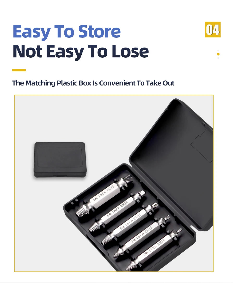 TOOLEYE Beschädigte Schraube Extractor Set Zentrum Bohrer Set Holzbearbeitung Werkzeuge Gebrochene Bolzen Extractor Schrauben Schrauben Entferner Extractor