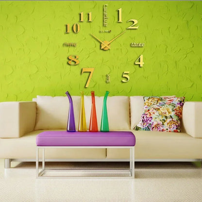 1 stücke Große größe kreative DIY wanduhren mode 3D dekorationen wanduhr Europäischen wand aufkleber uhr stille moderne dekor