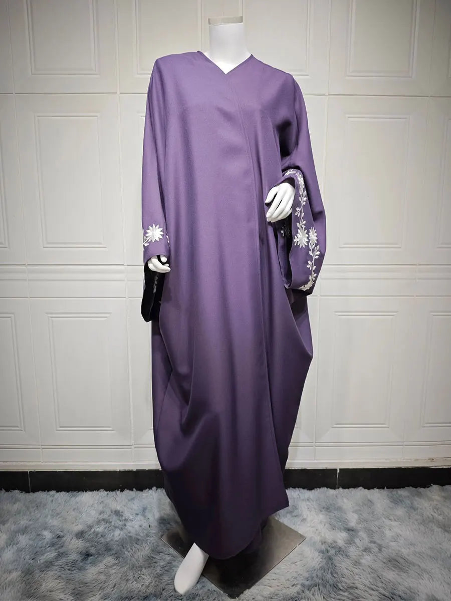 Siskakia Ramadan-Dubai Embroidery Cardigan abaya For Muslim Women's With Hijab Kebaya Moroccan stylish Elegant Clothing.