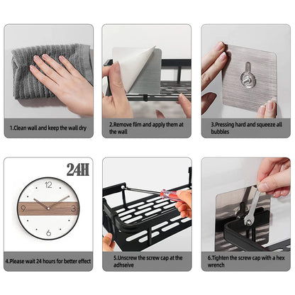 Wandbehang Ecke Rechteckiges Rack Badezimmer Regal Handtuchhalter Regale Wand Dusche Shampoo Rack Kein Bohrer Regal Stativ