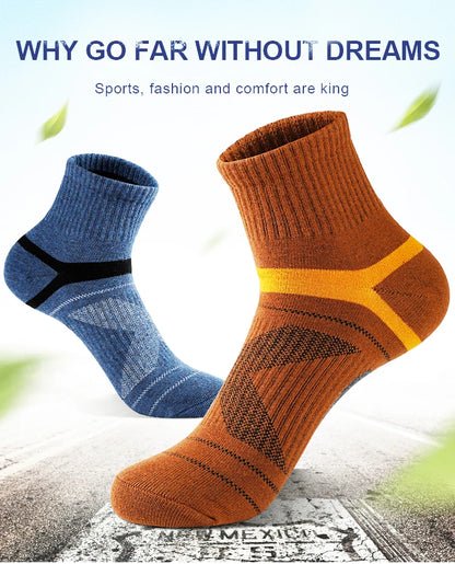 3 Pairs Men's Socks Hiking Black Sports Basketball Socks Casual Soft Running Summer Absorb Sweat Breathable Male Sokken Gifts.