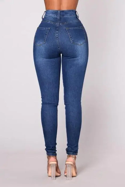 2025 New Women's  Jeans High Waist Push-Up Jeans High Stretch Stretch Mother Jeans Washed Denim Skinny Pencil Pants Women's.