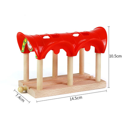 Train Tracks Wood Parts Railway Rails Racing Track Railway Bridge Fit Thomas Wooden Train Connector Children Toys Gifts For Kids