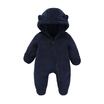 Neugeborenen Baby Flanell Strampler Weiche Warme Herbst Winter Body für Jungen & Mädchen Cartoon Print Overall 0-19M neugeborenen Baby Kleidung