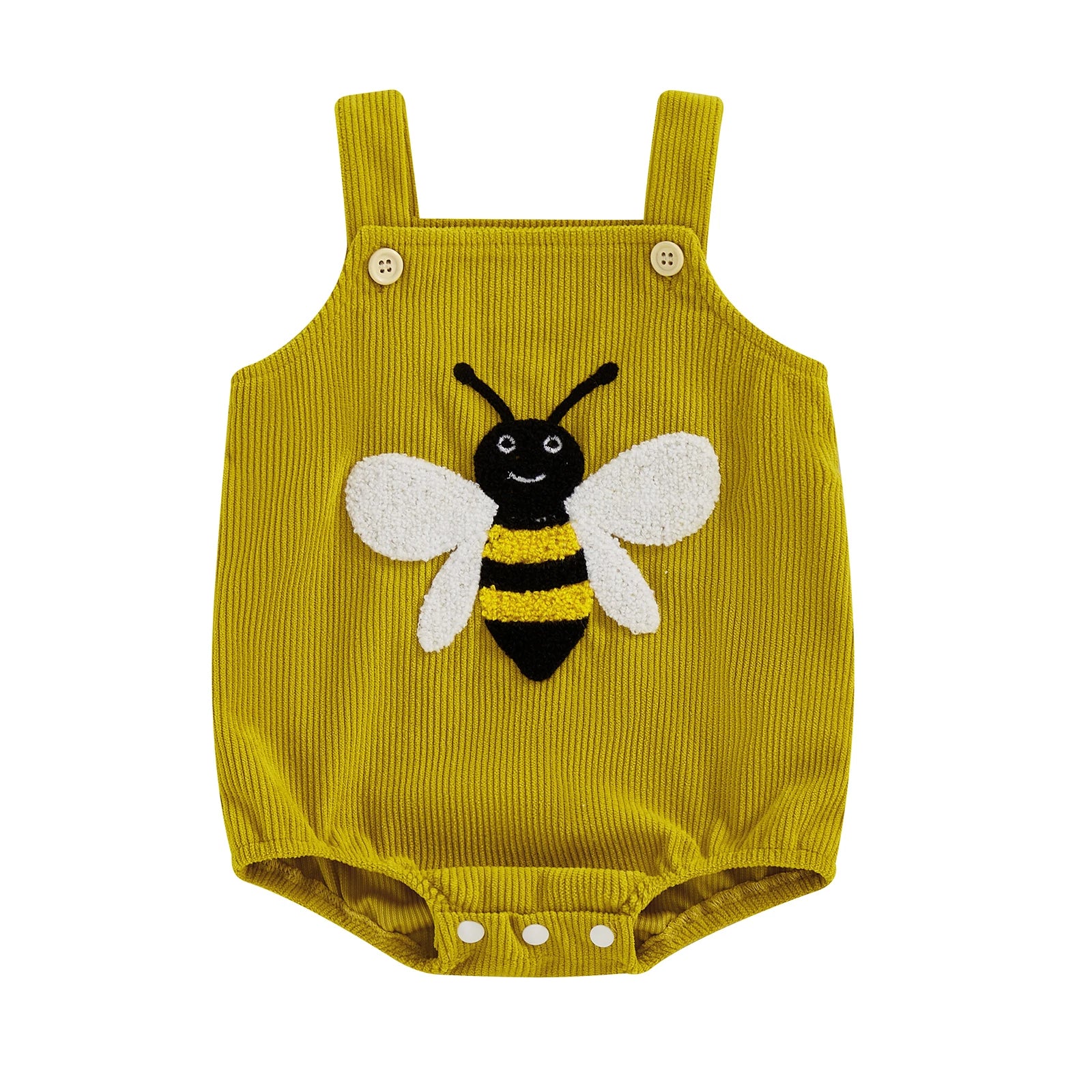 SUNSIOM 0–18 Monate Baby-Strampler, ärmellos, Stickerei, Marienkäfer, Biene, Obst, Pilz, Body, Overall für Mädchen und Jungen.