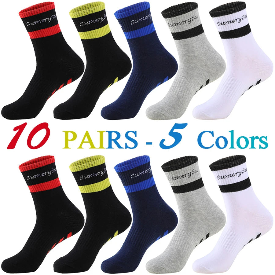 5 Pairs/Lot Running Socks Men Sports High Quality Cotton Colorful Outdoor Cycle Casual Breathable Long Sock Male Gifts 5 Styles.