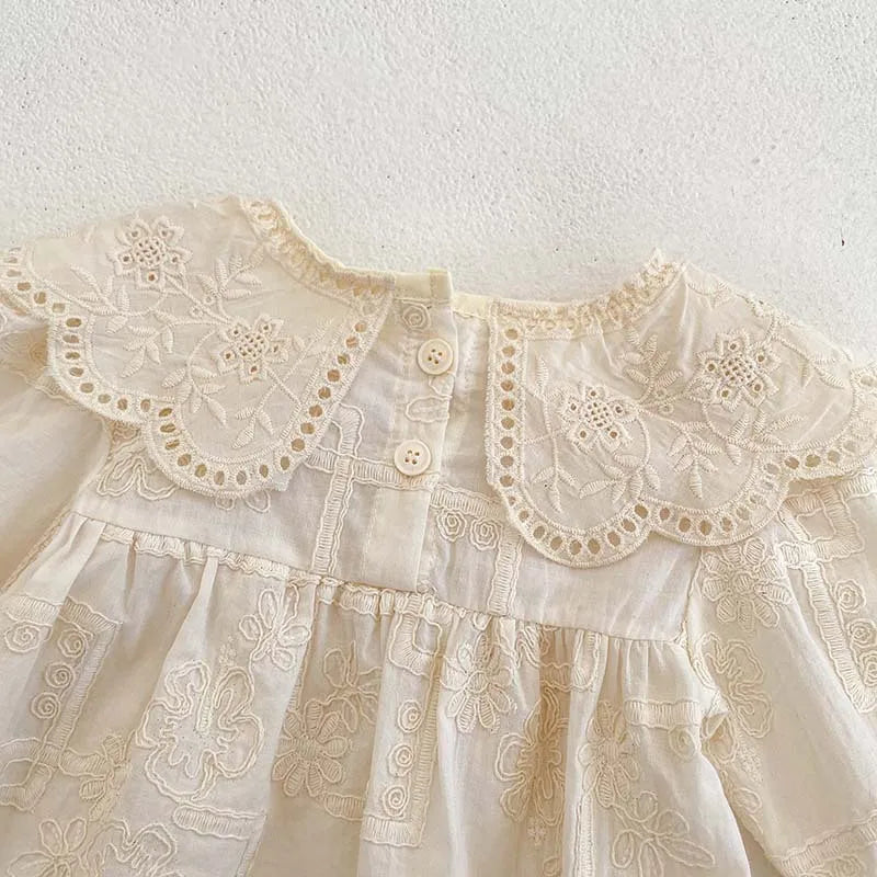 Frühling Baby Body Schwestern Kleid Blume Stickerei Kleid für Kleinkind Mädchen Kleinkind Outfit