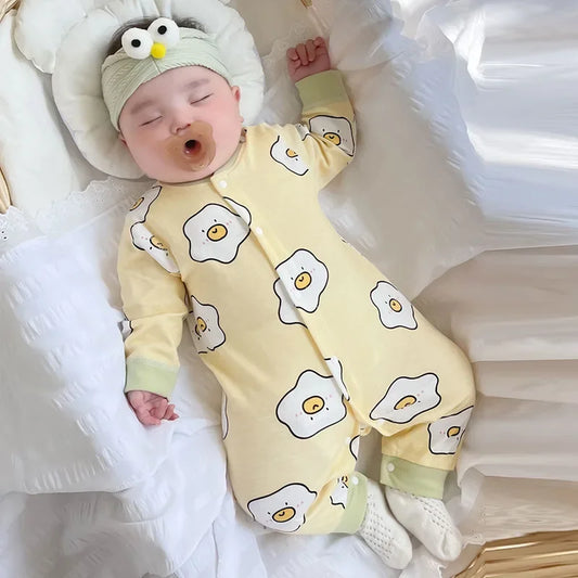 Baby-Body, Baumwolle, bedruckt, langärmelig, für Jungen und Mädchen, für Kleinkinder, Komfort, Creeper, Einteiler, Frühling und Herbst