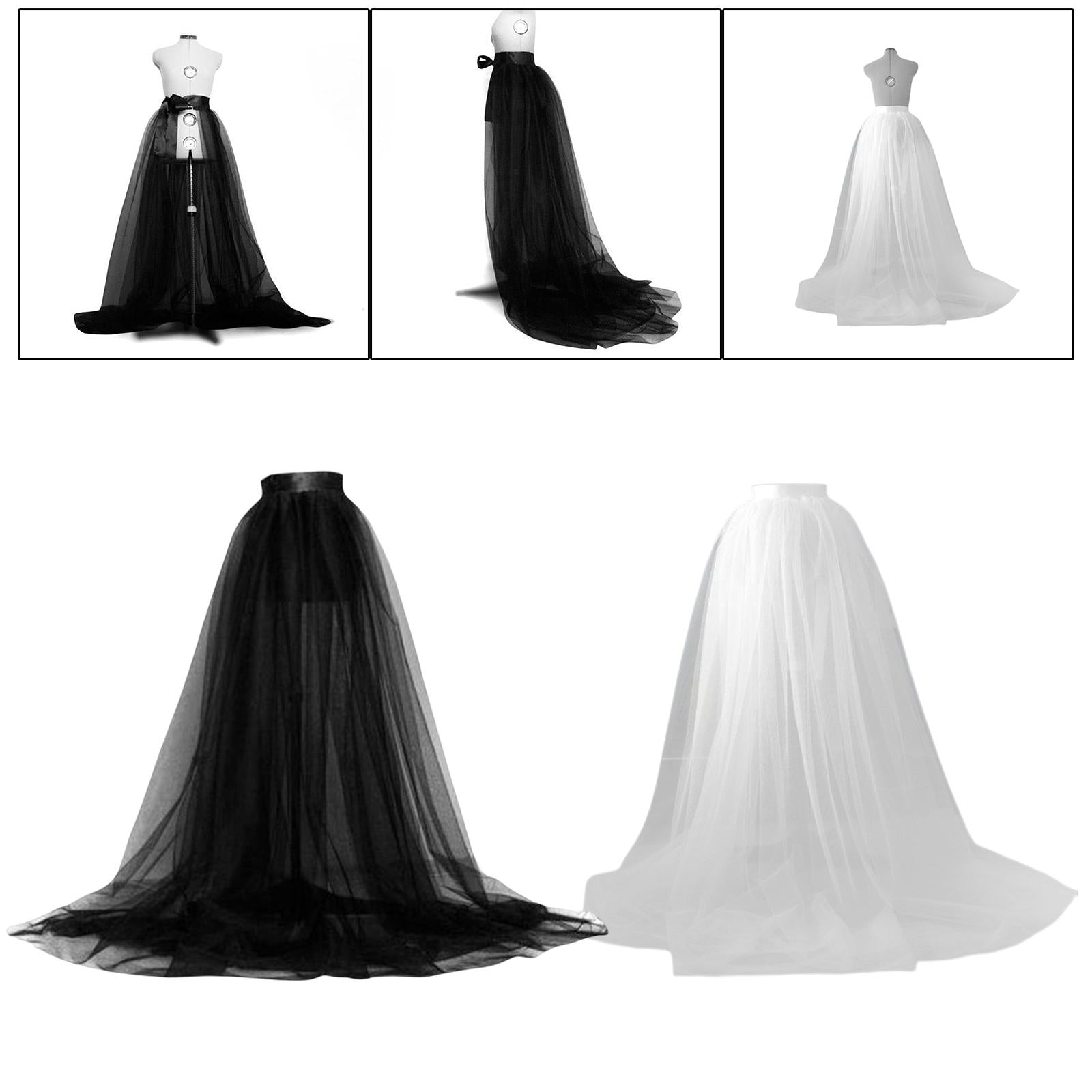 Women Tulle Tutu Long Skirt Lace Up High Waisted Detachable Solid Color Dress for Party Cosplay Prom Ladies.