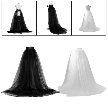 Women Tulle Tutu Long Skirt Lace Up High Waisted Detachable Solid Color Dress for Party Cosplay Prom Ladies.