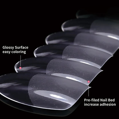 Fake Nail Press on Tips for Nails Extension Full False Acrylic Finger Short Artificial American Capsules Long Soft Gel Almond.