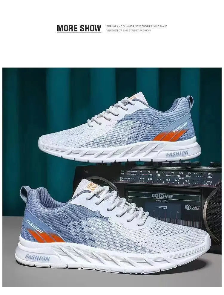 Mens Running Shoes Breathable Knit Sport Sneakers Cushion Lightweight Casual Gym Athletic Trainers Jogging Tennis Shoes.