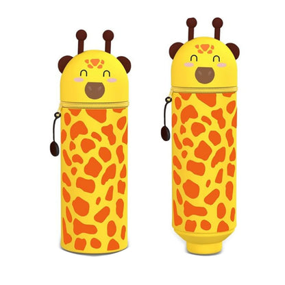 Niedliches Tier-Federmäppchen, 2-in-1-Federmäppchen mit Reißverschluss-Stifthalter, weiches Silikon-Federmäppchen, geeignet für das Schulbüro.