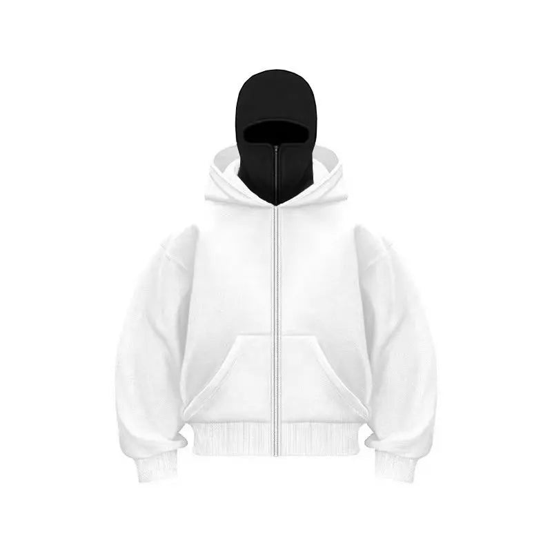 2025 Autumn Men Balaclava Y2K Gothic Harajuku Winter New Item Double Hooded Sweatshirt Men's Hooded Mask Zipper Sportswear Women.